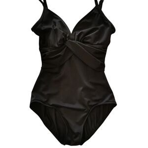 Jantzen Black Twist Front One-Piece Swimsuit Size 12